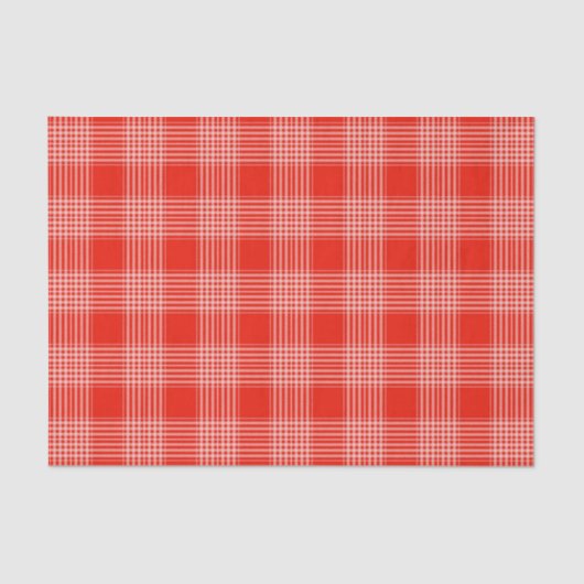 Bright Red Plaid Pattern Tissuepapier (Voorkant)
