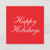 Bright Red Plain Elegant Happy Holidays Card Informatiekaartje (Voorkant)