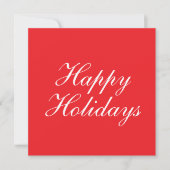 Bright Red Plain Elegant Happy Holidays Message Feestdagenkaart (Voorkant)