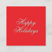Bright Red Plain Elegant Happy Holidays Message Informatiekaartje (Voorkant)