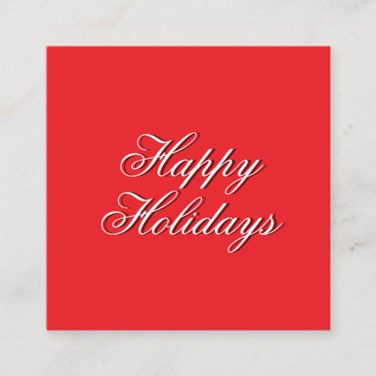 Bright Red Plain Elegant Happy Holidays Message Informatiekaartje (Voorkant)