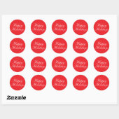Bright Red Plain Elegant Happy Holidays Message Ronde Sticker (Vel)
