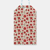 Bright Red Poinsettias Cadeaulabel (Voorkant)