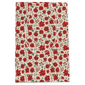 Bright Red Poinsettias Medium Cadeauzakje (Voorkant)