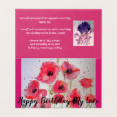 Bright Red Poppies Schilderij Liefde Verjaardag Ka Kaart (Buitenkant ongevouwen)