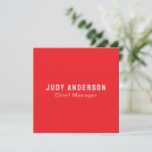 Bright Red Professional Plain Modern Elegant Card (Staand voorkant)