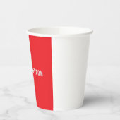 Bright Red Professional Plain Modern Elegant Name Papieren Bekers (Links)