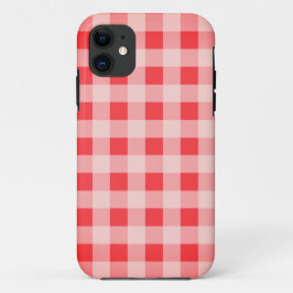 Bright Red Pset Red Gingham Case-Mate iPhone Case