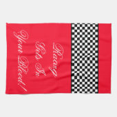 Bright Red Racing Theme Shop Theedoek (Horizontaal)