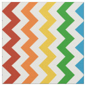 Bright Red Rainbow Chevron Fabric Stof (Close Up)