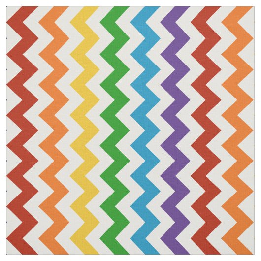 Bright Red Rainbow Chevron Fabric Stof (Swatch)
