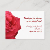 Bright Red Rose Wedding Place kaarten Plaatskaartje (Achterkant)
