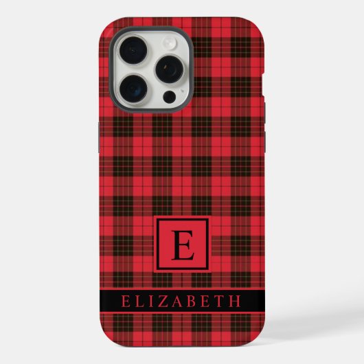  Bright Red Roze Zwart Geruit iPhone Hoesje (Achterkant)