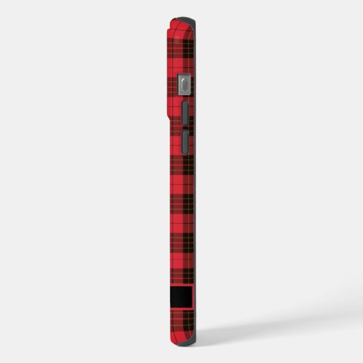  Bright Red Roze Zwart Geruit iPhone Hoesje (Linkerkant)