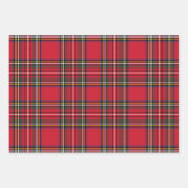 Bright Red Scottish Kerstmis Pset Tartan Inpakpapier Vel (Voorkant 2)