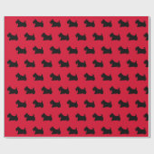 Bright Red Scottish Terrier Wrapping Paper Cadeaupapier (Vlak)