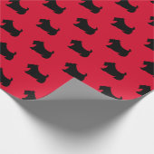 Bright Red Scottish Terrier Wrapping Paper Cadeaupapier (Hoek)