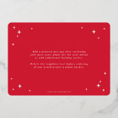 Bright Red Season's Greetings Retro Stars Flat Folie Feestdagenkaart (Achterkant)