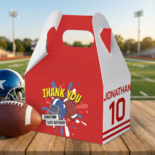 Bright Red Sports Football NFL Bedankt Verjaardag Bedankdoosjes