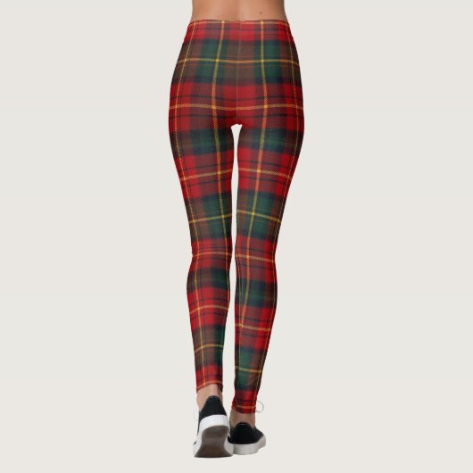 Bright Red Square Tartan Christmas Plaid Leggings (Achterkant)