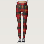 Bright Red Square Tartan Christmas Plaid Leggings (Voorkant)