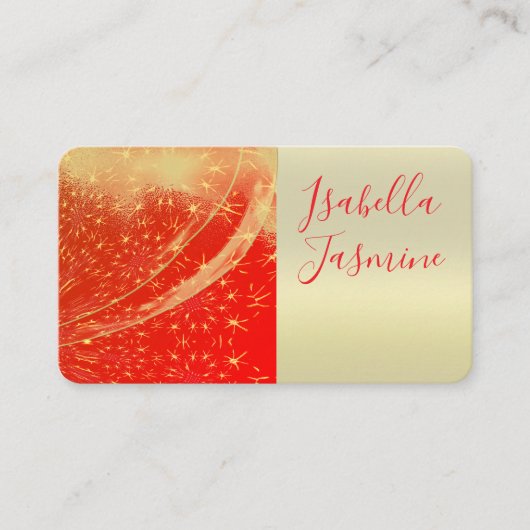 Bright Red, Stars, Wedding, Business card Visitekaartje (Voorkant)