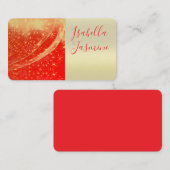 Bright Red, Stars, Wedding, Business card Visitekaartje (Voorkant / Achterkant)