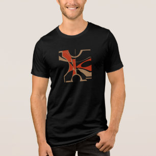 Bright Red Tan MCM Look Geometrische kunst Abstrac Tri-Blend Shirt