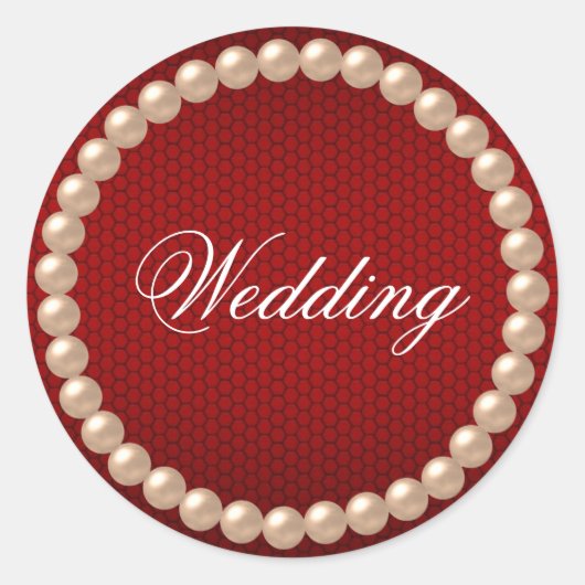 Bright Red Wedding Sticker (Voorkant)