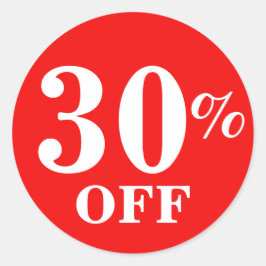 Bright Red White 30% OFF Sale Zakelijke Stickers