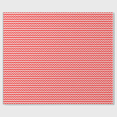 Bright Red White Chevron Zig Zag Pattern Cadeaupapier (Vlak)