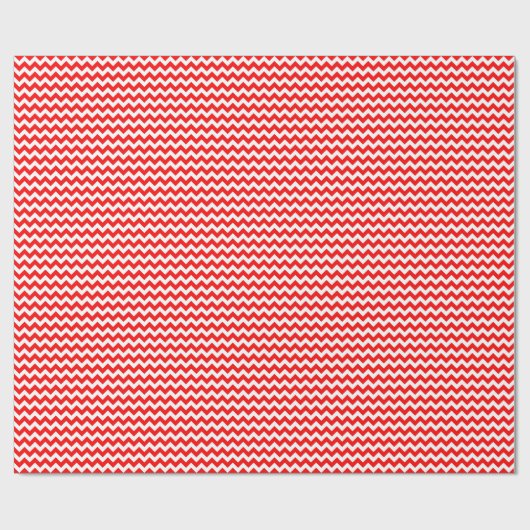 Bright Red White Chevron Zig Zag Pattern Cadeaupapier (Vlak)