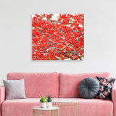 Bright Red Winterberries Holly Tree Berries Canvas Afdruk (Insitu (Woonkamer))