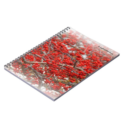 Bright Red Winterberries Holly Tree Berries Notitieboek (Linkerzijde)