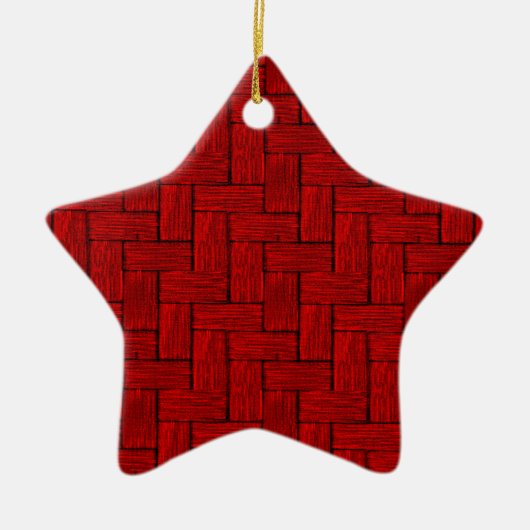 Bright Red Woodwork Star Ornament (Voorkant)