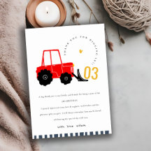 Bright Red Yellow Digger Kinder Any Age Verjaardag