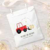 Bright Red Yellow Digger Kinder Any Age Verjaardag Bedankzakje (Geknipt)