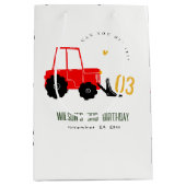 Bright Red Yellow Digger Kinder Any Age Verjaardag Medium Cadeauzakje (Voorkant)