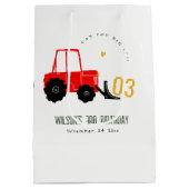 Bright Red Yellow Digger Kinder Any Age Verjaardag Medium Cadeauzakje (Achterkant)