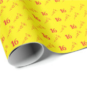 Bright Red & Yellow Floral  Cadeaupapier (Rol Hoek)