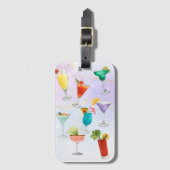 Bright regenboog cocktail party leuk drinken viere bagagelabel (Voorkant (verticaal))