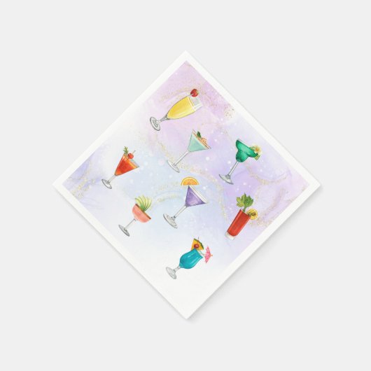Bright regenboog cocktail party leuk drinken viere servet (Hoek)