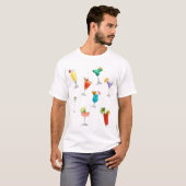Bright regenboog cocktail party leuk drinken viere t-shirt (Voorkant volledig)
