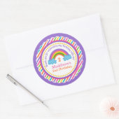 Bright regenboog kinder meisjes verjaardag sticker (Envelop)