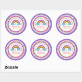 Bright regenboog kinder meisjes verjaardag sticker (Vel)