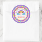 Bright regenboog kinder meisjes verjaardag sticker (Tas)