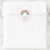 Bright regenboogfeest cadeautje ronde sticker (Tas)