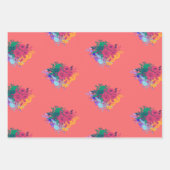 Bright regenboogFloral bruiloft Inpakpapier Vel (Voorkant 3)