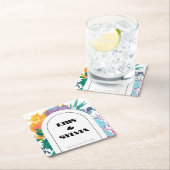 Bright regenboogFloral bruiloft Kartonnen Onderzetters (Insitu)