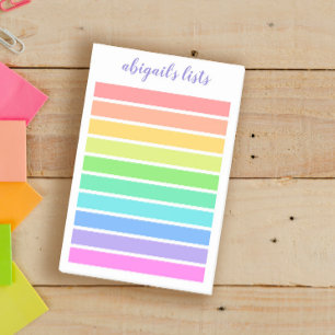 Bright regenbooglijst - Aangepaste naam Post-it® Notes